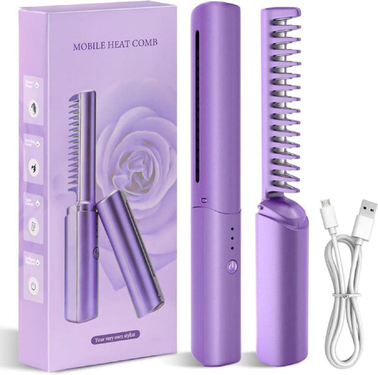 Portable Mini Hair Straightener Cordless Rechargeable |Mini Hair Straightener| | Hot Comb|